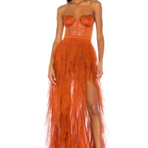 For Love & Lemons x REVOLVE Bustier Gown Rust
